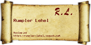 Rumpler Lehel névjegykártya